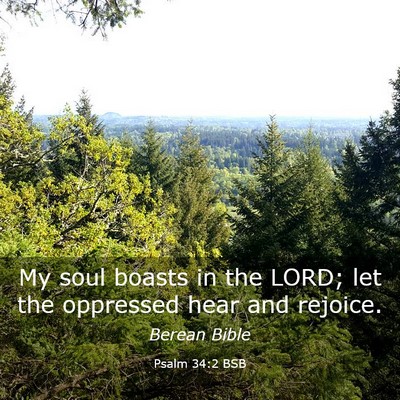 Picture 03 - Psalm 34:2 BSB - My soul boasts in the LORD; let the oppressed - Bible Verse Picture