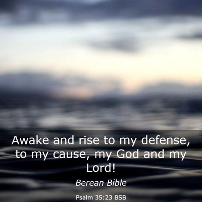 Picture 03 - Psalm 35:23 BSB - Awake and rise to my defense, to my cause, my God - Bible Verse Picture