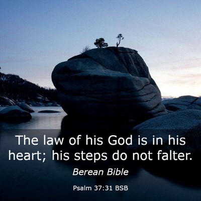 Picture 03 - Psalm 37:31 BSB - The law of his God is in his heart; his steps do - Bible Verse Picture