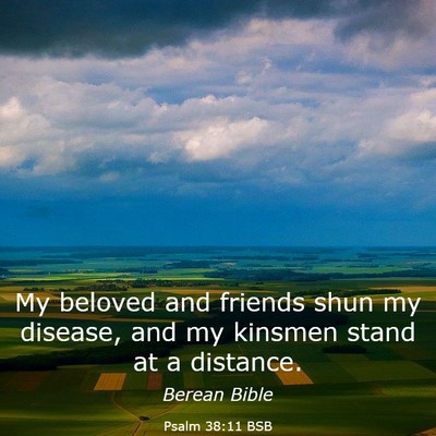 Picture 03 - Psalm 38:11 BSB - My beloved and friends shun my disease, and my - Bible Verse Picture
