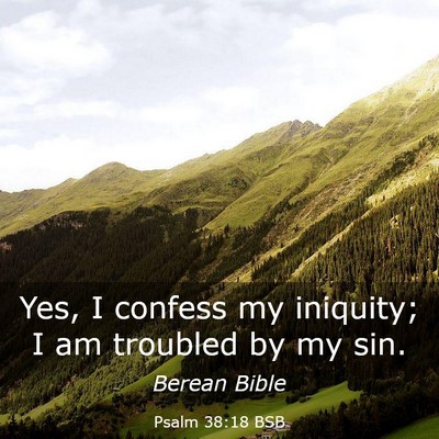 Picture 03 - Psalm 38:18 BSB - Yes, I confess my iniquity; I am troubled by my - Bible Verse Picture