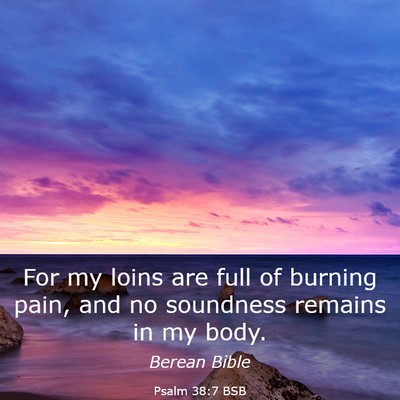 Picture 03 - Psalm 38:7 BSB - For my loins are full of burning pain, and no - Bible Verse Picture