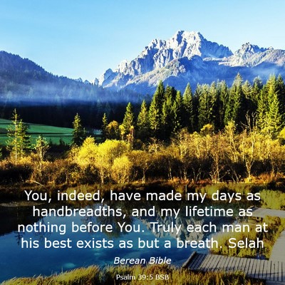 Picture 03 - Psalm 39:5 BSB - You, indeed, have made my days as handbreadths, - Bible Verse Picture