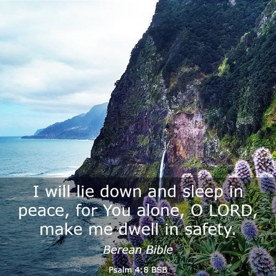 Picture 03 - Psalm 4:8 BSB - I will lie down and sleep in peace, for You - Bible Verse Picture