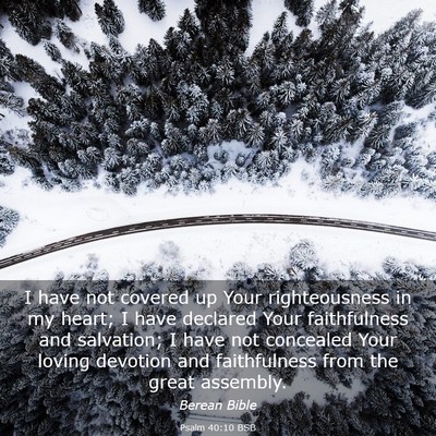 Picture 03 - Psalm 40:10 BSB - I have not covered up Your righteousness in my - Bible Verse Picture