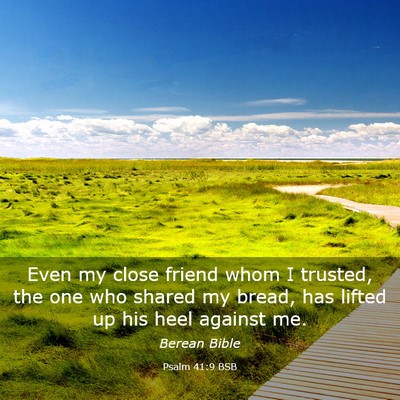 Picture 03 - Psalm 41:9 BSB - Even my close friend whom I trusted, the one who - Bible Verse Picture