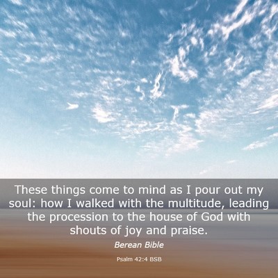 Picture 03 - Psalm 42:4 BSB - These things come to mind as I pour out my soul: - Bible Verse Picture