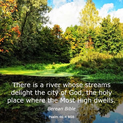 Picture 03 - Psalm 46:4 BSB - There is a river whose streams delight the city - Bible Verse Picture