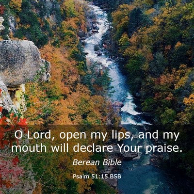 Picture 03 - Psalm 51:15 BSB - O Lord, open my lips, and my mouth will declare - Bible Verse Picture