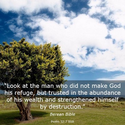 Picture 03 - Psalm 52:7 BSB - “Look at the man who did not make God his - Bible Verse Picture
