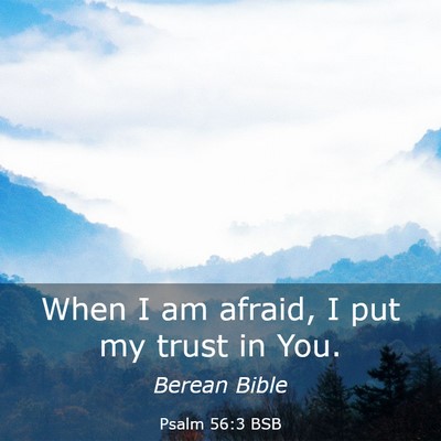 Picture 03 - Psalm 56:3 BSB - When I am afraid, I put my trust in - Bible Verse Picture