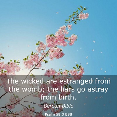 Picture 03 - Psalm 58:3 BSB - The wicked are estranged from the womb; the liars - Bible Verse Picture