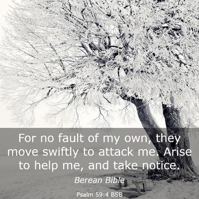 Picture 03 - Psalm 59:4 BSB - For no fault of my own, they move swiftly to - Bible Verse Picture