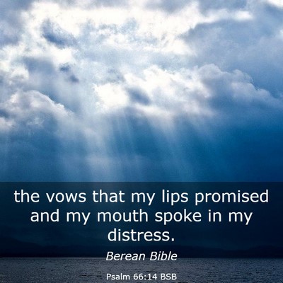 Picture 03 - Psalm 66:14 BSB - the vows that my lips promised and my mouth spoke - Bible Verse Picture
