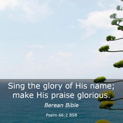 Picture 03 - Psalm 66:2 BSB - Sing the glory of His name; make His praise - Bible Verse Picture