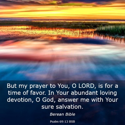 Picture 03 - Psalm 69:13 BSB - But my prayer to You, O LORD, is for a time of - Bible Verse Picture