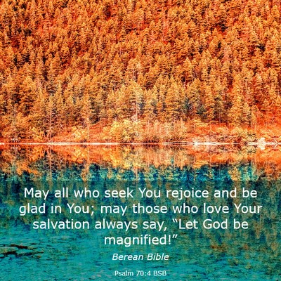 Picture 03 - Psalm 70:4 BSB - May all who seek You rejoice and be glad in You; - Bible Verse Picture