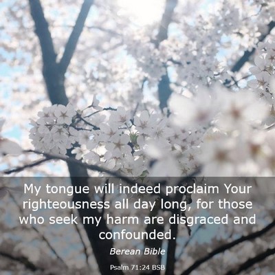 Picture 03 - Psalm 71:24 BSB - My tongue will indeed proclaim Your righteousness - Bible Verse Picture