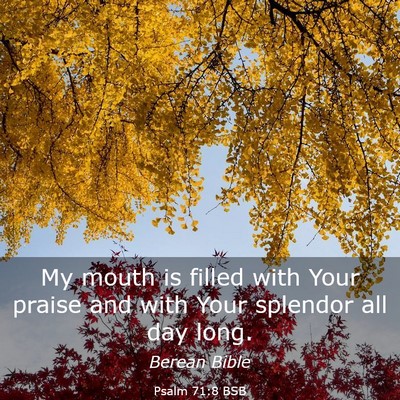 Picture 03 - Psalm 71:8 BSB - My mouth is filled with Your praise and with Your - Bible Verse Picture