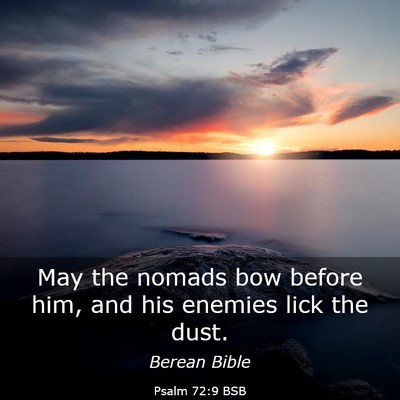 Picture 03 - Psalm 72:9 BSB - May the nomads bow before him, and his enemies - Bible Verse Picture