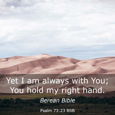 Picture 03 - Psalm 73:23 BSB - Yet I am always with You; You hold my right - Bible Verse Picture