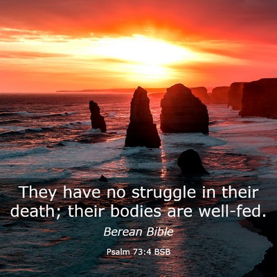 Picture 03 - Psalm 73:4 BSB - They have no struggle in their death; their - Bible Verse Picture