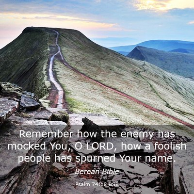Picture 03 - Psalm 74:18 BSB - Remember how the enemy has mocked You, O LORD, - Bible Verse Picture
