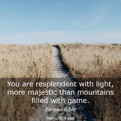 Picture 03 - Psalm 76:4 BSB - You are resplendent with light, more majestic - Bible Verse Picture