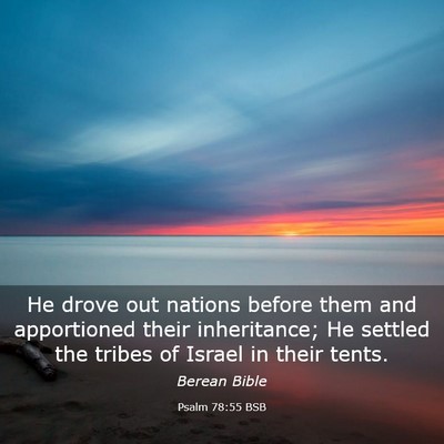 Picture 03 - Psalm 78:55 BSB - He drove out nations before them and apportioned - Bible Verse Picture