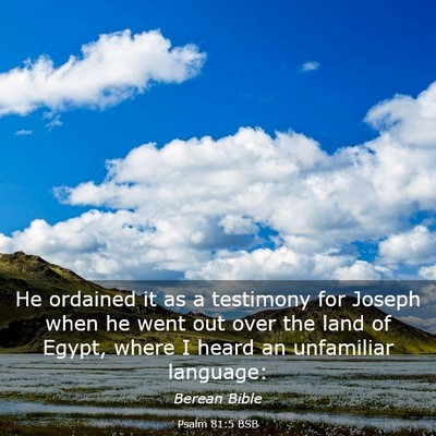 Picture 03 - Psalm 81:5 BSB - He ordained it as a testimony for Joseph when he - Bible Verse Picture
