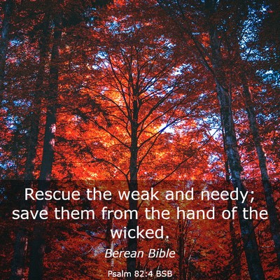Picture 03 - Psalm 82:4 BSB - Rescue the weak and needy; save them from the - Bible Verse Picture