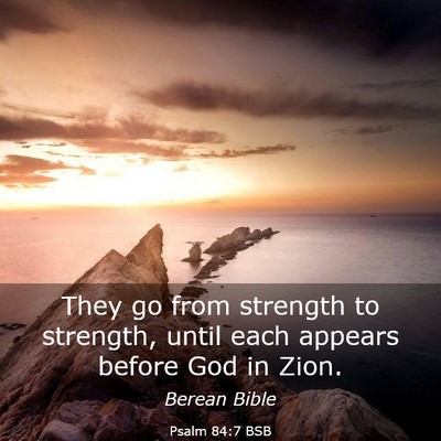 Picture 03 - Psalm 84:7 BSB - They go from strength to strength, until each - Bible Verse Picture