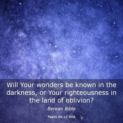 Picture 03 - Psalm 88:12 BSB - Will Your wonders be known in the darkness, or - Bible Verse Picture