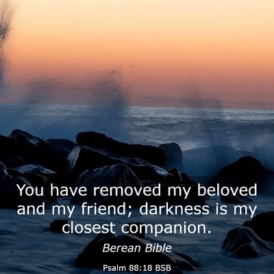 Picture 03 - Psalm 88:18 BSB - You have removed my beloved and my friend; - Bible Verse Picture