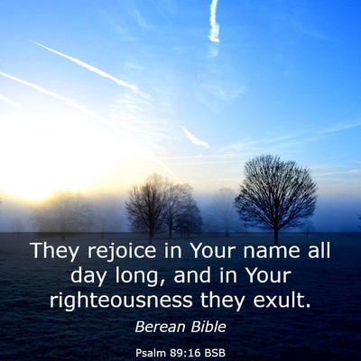 Picture 03 - Psalm 89:16 BSB - They rejoice in Your name all day long, and in - Bible Verse Picture