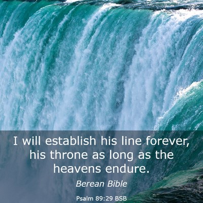 Picture 03 - Psalm 89:29 BSB - I will establish his line forever, his throne as - Bible Verse Picture