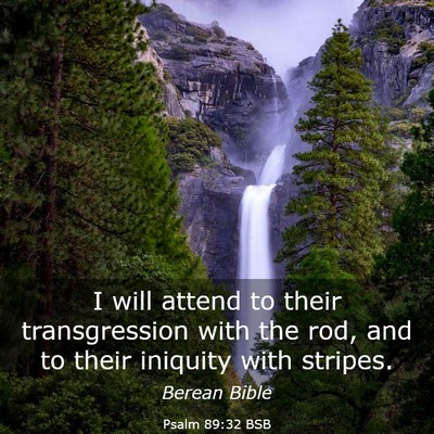 Picture 03 - Psalm 89:32 BSB - I will attend to their transgression with the - Bible Verse Picture