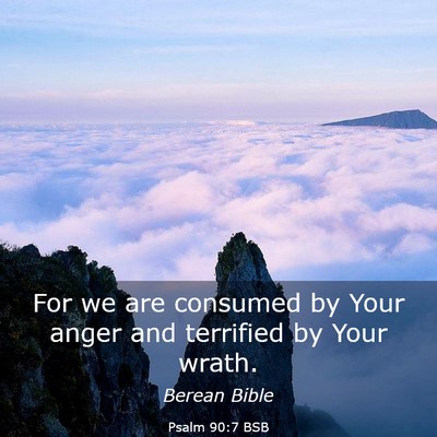 Picture 03 - Psalm 90:7 BSB - For we are consumed by Your anger and terrified - Bible Verse Picture