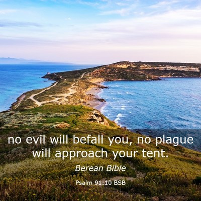 Picture 03 - Psalm 91:10 BSB - no evil will befall you, no plague will approach - Bible Verse Picture