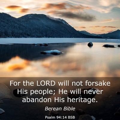 Picture 03 - Psalm 94:14 BSB - For the LORD will not forsake His people; He will - Bible Verse Picture