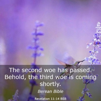Picture 03 - Revelation 11:14 BSB - The second woe has passed. Behold, the third woe - Bible Verse Picture
