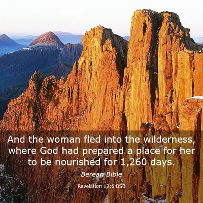 Picture 03 - Revelation 12:6 BSB - And the woman fled into the wilderness, where God - Bible Verse Picture