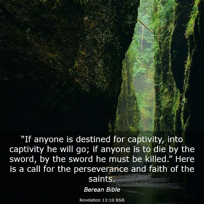 Picture 03 - Revelation 13:10 BSB - “If anyone is destined for captivity, into - Bible Verse Picture