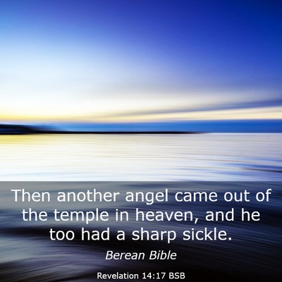 Picture 03 - Revelation 14:17 BSB - Then another angel came out of the temple in - Bible Verse Picture