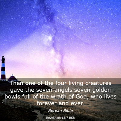 Picture 03 - Revelation 15:7 BSB - Then one of the four living creatures gave the - Bible Verse Picture
