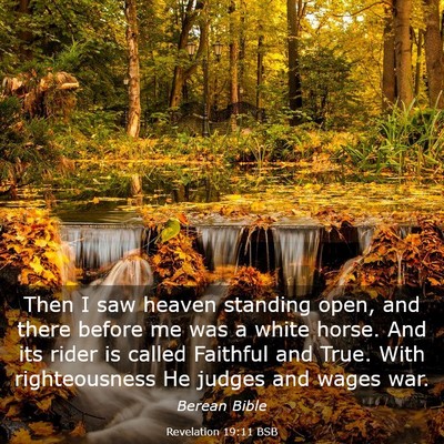 Picture 03 - Revelation 19:11 BSB - Then I saw heaven standing open, and there before - Bible Verse Picture