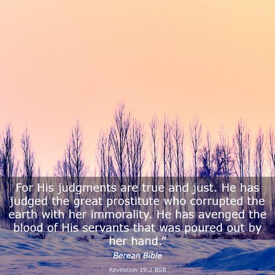 Picture 03 - Revelation 19:2 BSB - For His judgments are true and just. He has - Bible Verse Picture