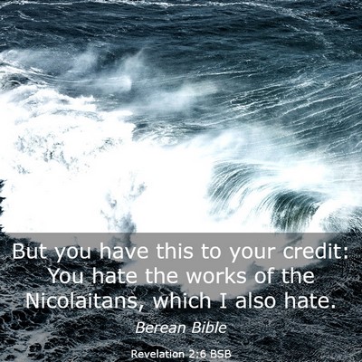 Picture 03 - Revelation 2:6 BSB - But you have this to your credit: You hate the - Bible Verse Picture