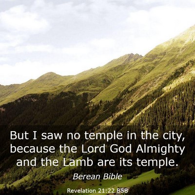 Picture 03 - Revelation 21:22 BSB - But I saw no temple in the city, because the Lord - Bible Verse Picture