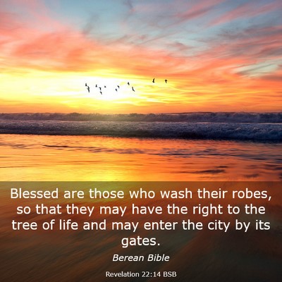 Picture 03 - Revelation 22:14 BSB - Blessed are those who wash their robes, so that - Bible Verse Picture